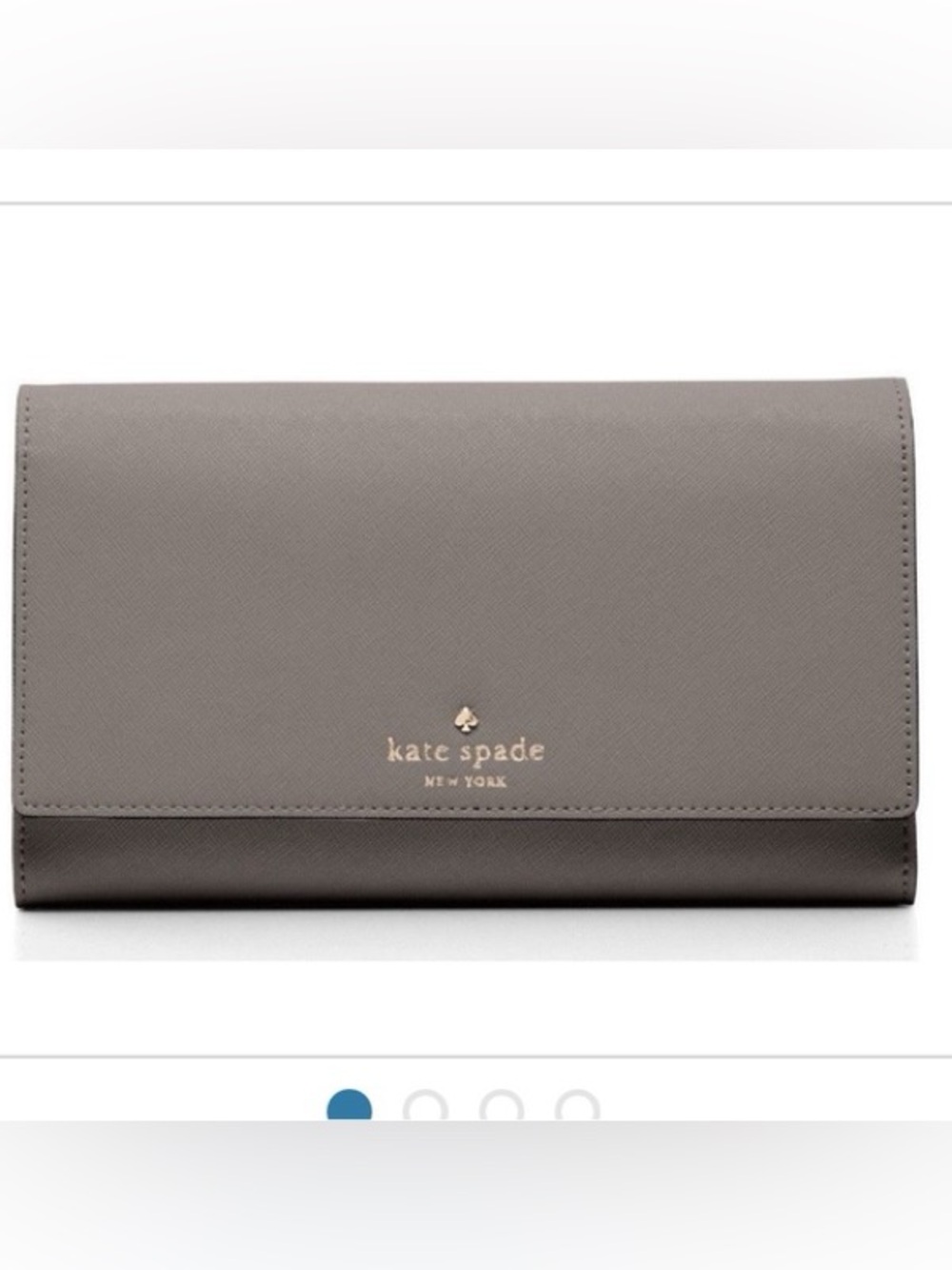 Kate Spade grey Travel Mikas Pond saffiano leather large wallet